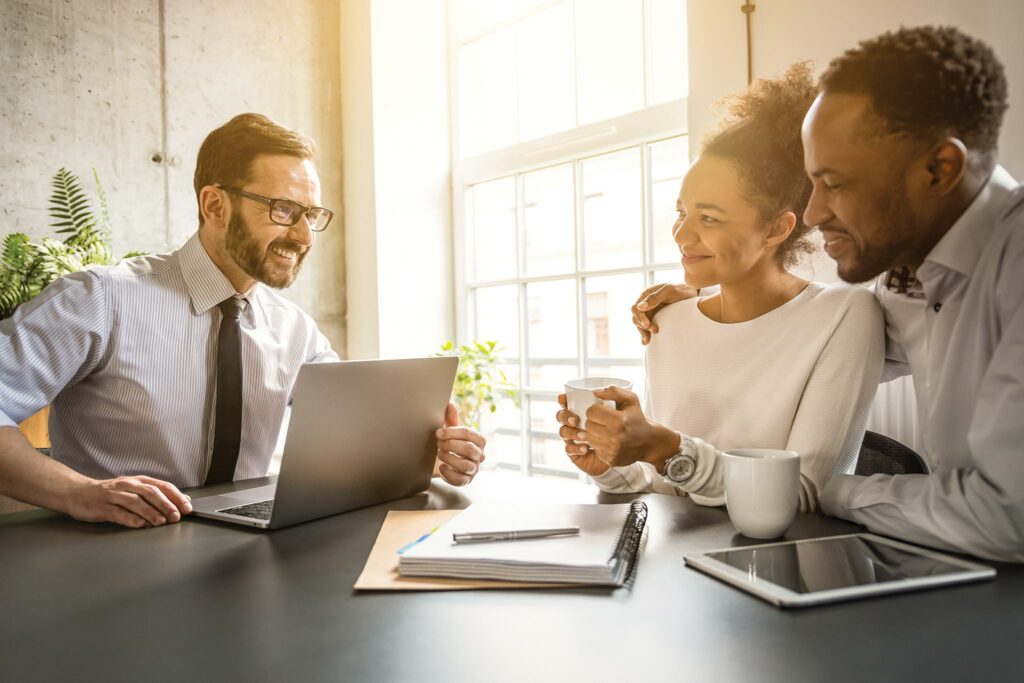 Family consulting with estate planning attorney